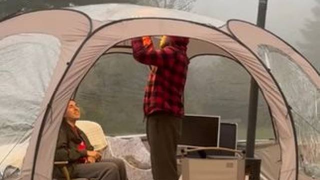 【无限露营】夫妻雨中露营 #露营⛺ #沉浸式体验