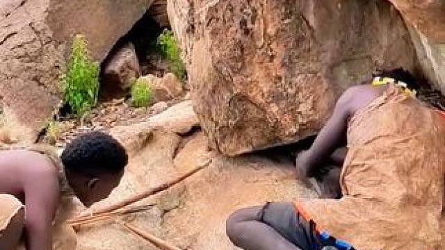 原始部落山涧寻大货 #荒野生存 #原始部落 #动物世界