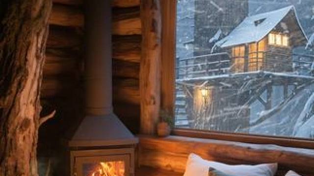 暴雪来袭，呆在小树屋里安心入睡吧 #助眠视频 #解压助眠 #白噪音