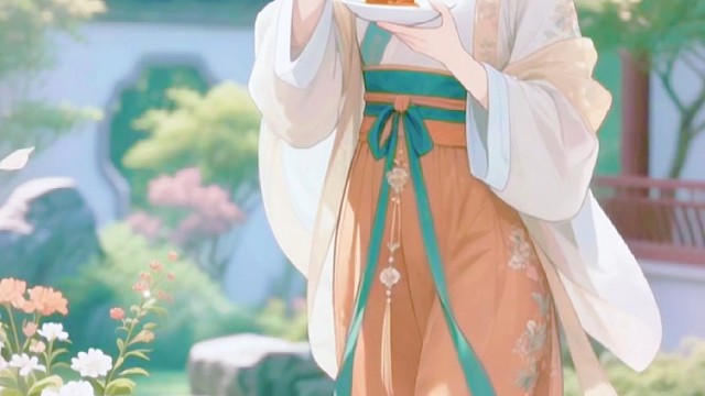 古风美人分享美食