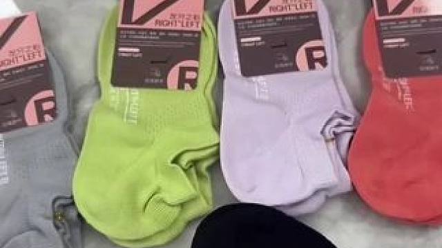 小杨啊小杨自用分享 左分之右袜子船袜春夏10A抗菌纯棉吸汗透气不掉跟硅胶防滑短袜#左分之右 #纯棉袜