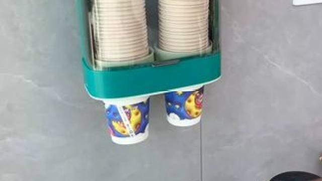 一次性杯子取杯器家用壁挂式纸杯取杯架防尘免打孔杯子收纳置物架#好物推荐 #免打孔 #厨房收纳 #生活
