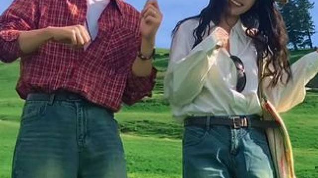 史上最简单的旅行转场 #出游穿搭 #情侣