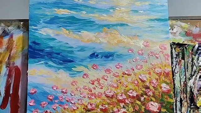 海岸上的玫瑰花