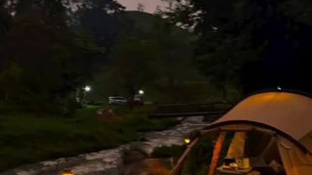 夜幕降临时 #户外露营 #露营报告