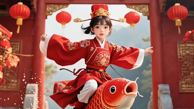 鱼跃龙门，金榜题名