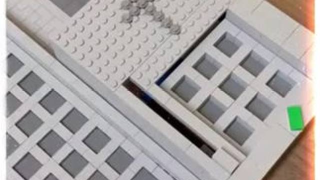 用乐高工作台一比一还原MC樱花木板 #我的世界#我的世界积木乐高