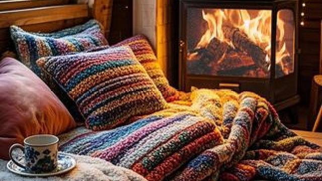 暴雪和狂风在窗外嘶吼，就在温暖小屋进入梦乡吧 #白噪音 #助眠视频 #解压助眠 #我的小窝 #深度睡