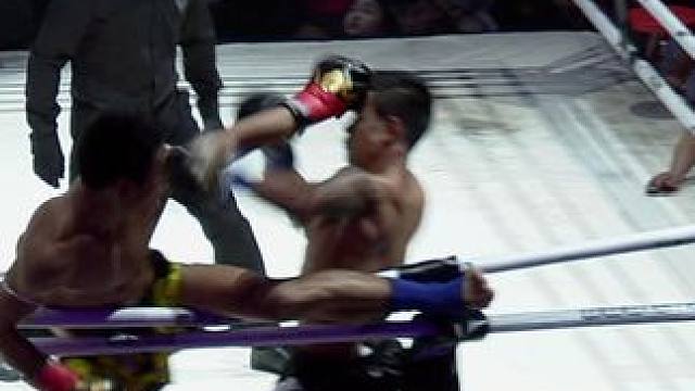 张成龙一脚差点KO了摄像老师，中国泰拳手挑战本土泰拳手#峨眉传奇 #搏击 #格斗 #体育