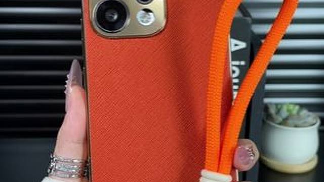 OPPOReno14pro电镀边框十字纹素皮手机壳，手绳设计 #opporeno14手机壳#oppo