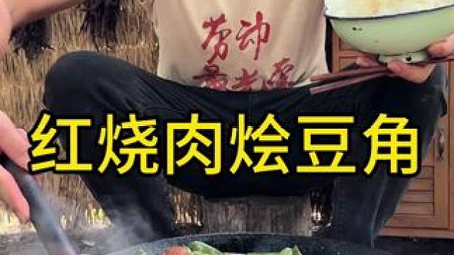 #农村生活 #乡村守护人 #乡村生活的忙碌与充实 今天吃大块红烧肉烩豆角大口吃肉这感觉太爽了