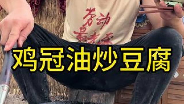 #农村生活 #新农人计划2025 #守村人 今天吃鸡冠油猪黑肉炖豆腐满嘴流油太香了