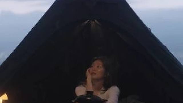 【无限露营】4K完整版小姐姐雨中露营 #露营#沉浸式体验