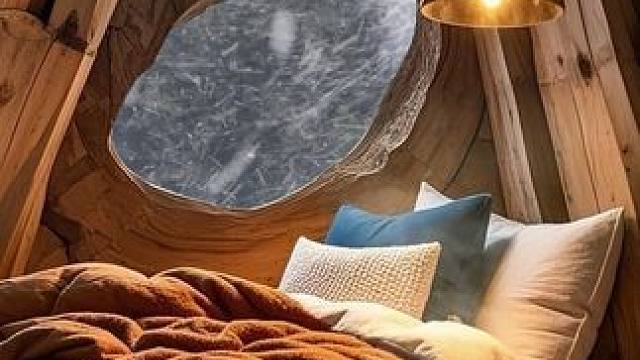 温暖的树屋挡住了暴风雪，在这里放下压力，安心入眠吧 #白噪音 #助眠视频 #助眠解压 #睡眠音乐 #