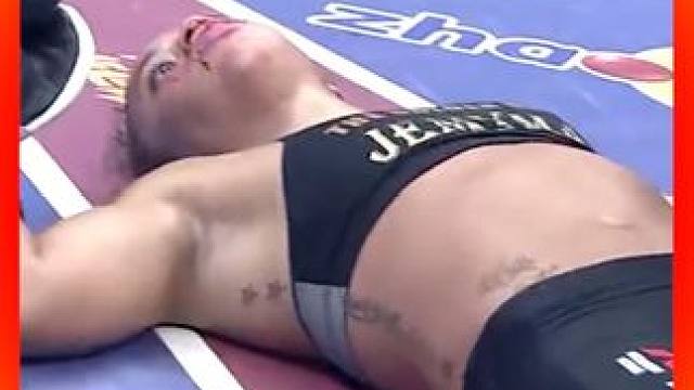 2分59秒压哨KO，八年未尝一败的欧洲女王被打的躺尸擂台 #格斗 #体育精神 #中国力量有绝活