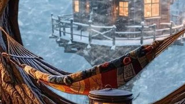 小树屋内柴火燃烧，窗外有狂暴的风雪在怒吼，助眠氛围 #白噪音 #助眠视频 #解压助眠 #好好睡觉 #