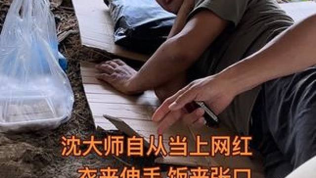 沈大师自从当上网红，衣来伸手，饭来张口，每天生活无忧无虑 #沈巍 #流浪大师 #日常生活 #记录生活