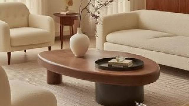 ✨【奶油中古风｜胡桃木茶几】✨ 温润奶油色+复古胡桃木，客厅C位担当，手慢无！  
#中古家具 #高