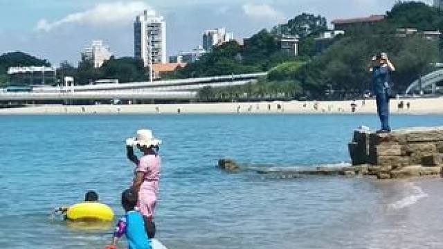 厦大白城沙滩风景美！海水清凉！#手机摄影 。