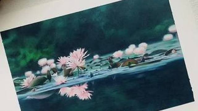 油画棒｜《春色撩人·睡莲》｜视频绘画教程 油画棒课程《春风又绿江南岸》—《春色撩人·睡莲》
油画棒：