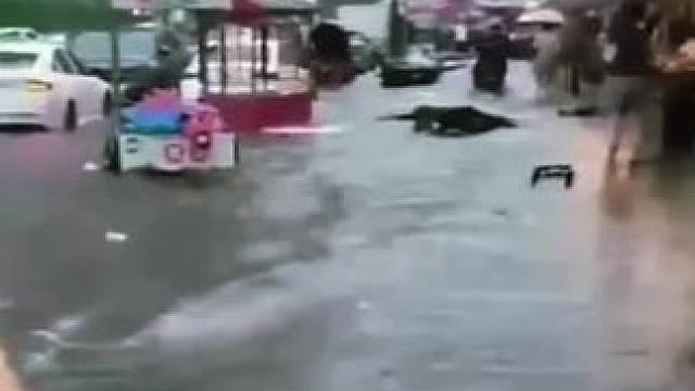 2025.7.3日成都暴雨，街上可以划船了，暴雨天注意安全#雨天行车注意安全 #危险动作请勿模仿 #