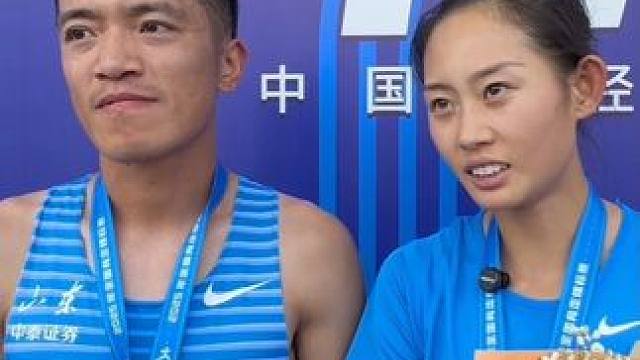 2025年全国竞走竞标赛马拉松竞走混合接力，山东证券1队边通达、马振霞组合克服高温，合力走出3:13