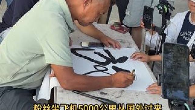 粉丝坐飞机从海外过来，大师奉献字画，这是神作呀 #沈巍 #高手在民间 #乐在其中 #种草激励计划 #