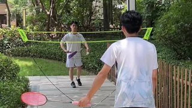 几十块拿下的便携式网架小区拿来练练球最合适 #羽毛球#网架#便携式羽毛球网架 #户外运动