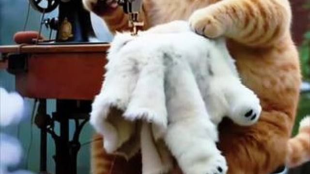 胖橘猫和北极熊的故事，太搞笑了#搞笑萌宠 #萌宠出道计划 #上热门话题 #胖橘#会做饭的猫