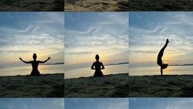 邂逅一场海边瑜伽
日出之时习练中，可不美哉？我在威海等你哦#带你看日出[话题]# #瑜伽[话题]# 