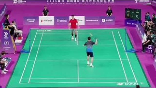 郴州林丹杯决赛第一局！赵俊鹏vs张维伊 #羽毛球 #羽毛球 #郴州林丹杯