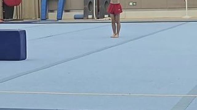 体操空翻特技训练中 #跆拳道九段董建忠#练体育的之之#人类幼崽#爸爸带娃#空翻特技