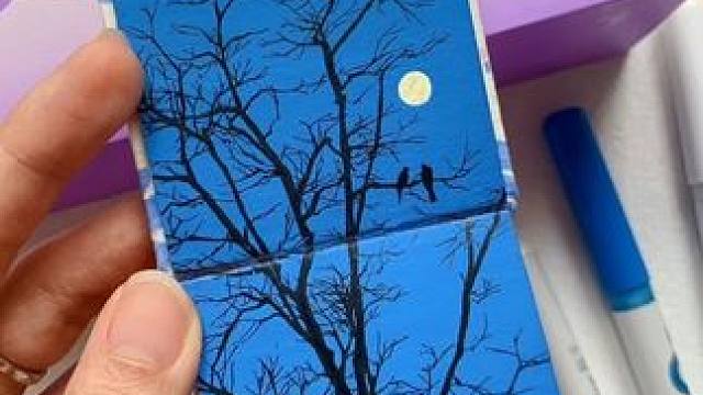 丙烯马克笔｜《月夜》｜视频绘画教程 笔：