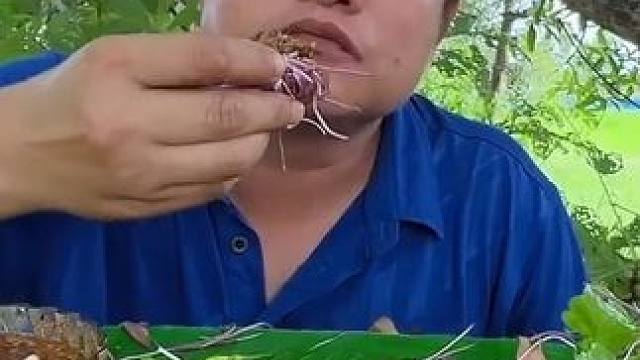 完整版️糊辣凉拌小白虾地瓜梗 #泰国大叔#泰国美食#泰国生活#内容启发搜索 #种草激励计划