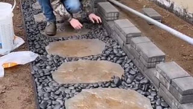 庭院改造设计铺设！ #小院改造 #景观设计 #花园生活 #解压 #解压视频