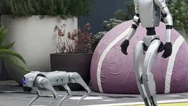 魔都太科幻了 魔都街头看见机器人遛狗了#路人视角 #智能机器人 #科技改变生活