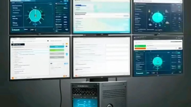 一台电脑主机显示9个不同的画面