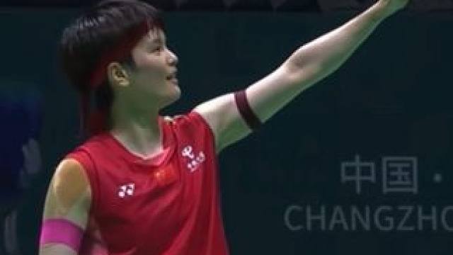 女单决赛：王祉怡 21-8、21-13 韩悦 #羽毛球比赛 #中国羽毛球公开赛 #羽毛球女单 #王祉