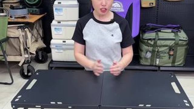 高碳钢材质的户外桌，液压杆设计，可以做到3秒折叠3秒展开，而且还送了收纳袋和灯杆 #液压杆桌子 #户