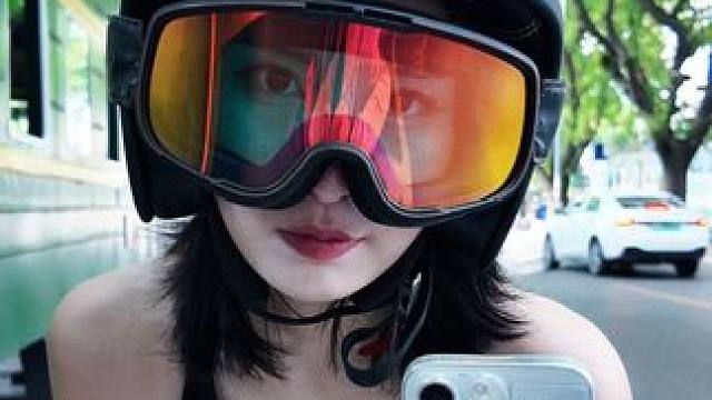 也就才41度而已 喊出来骑车都不来啊！#女骑 #摩托车 #AMZ头盔