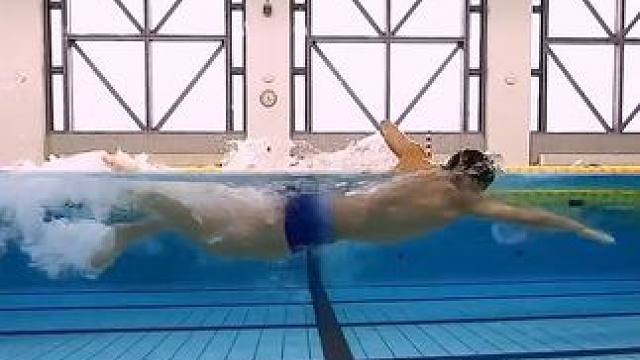 水下水面视角欣赏自由泳动作，觉得算什么水平技术？ #自由泳 #游泳 #游泳训练 #自由泳训练