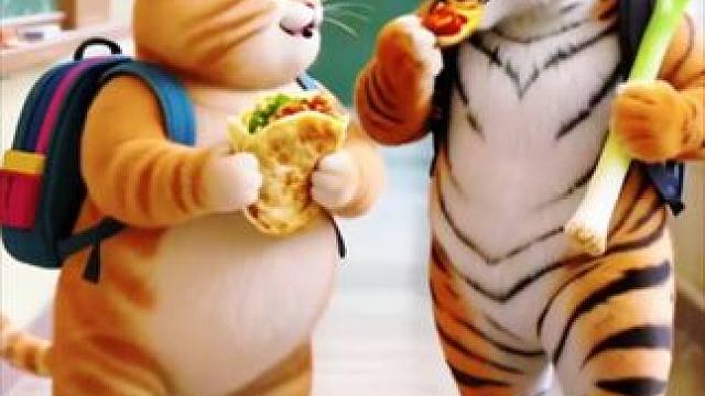 胖橘和胖虎的爆笑课堂，老师被逼疯了#萌宠出道计划 #胖橘#即梦ai #上热门话题