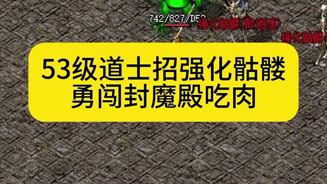 53级道士招强化骷髅，勇闯封魔殿吃肉