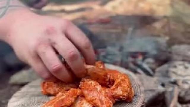 露营烤鸡翅 #露营报告
