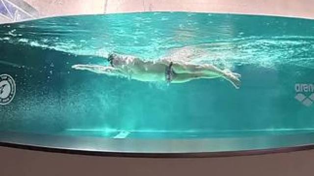 流速游泳池自由泳训练，二次打腿既走水有不费力！ #自由泳 #游泳训练 #游泳 #自由泳训练