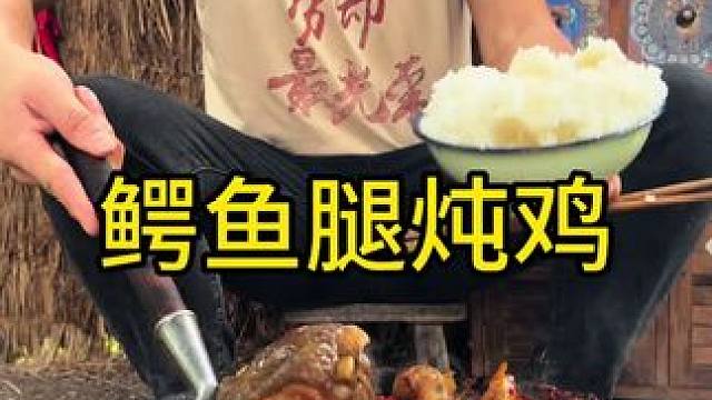 #农村生活 #美食 #乡村守护人 今天吃的可不一般长这么大第一次吃#鳄鱼 腿炖鸡太好吃了