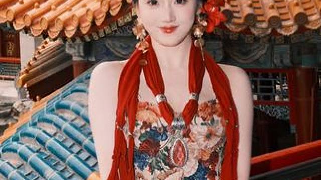 画在景中走，人在画中游 #国风#马面裙#新中式#明艳动人 #画中游