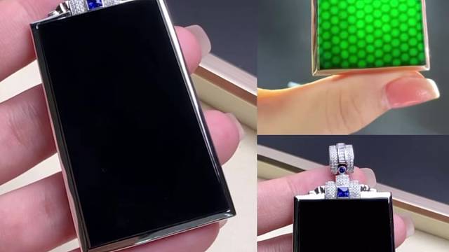 墨翠平安无事牌18K金镶嵌