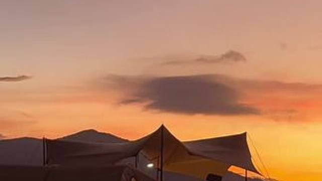 落日晚霞 #治愈系风景 #露营报告