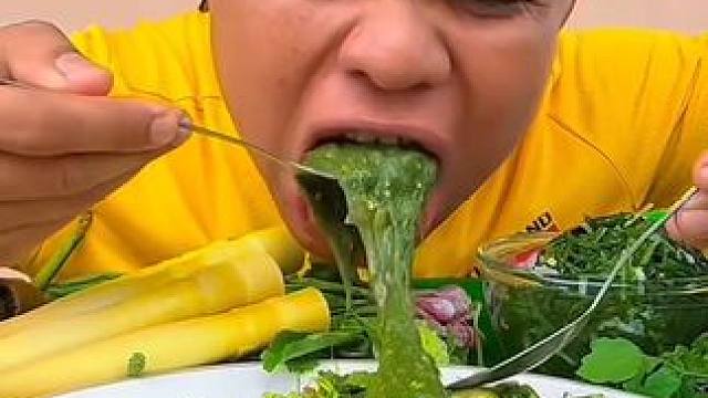 晚饭吃煮浒苔 #美食 #户外美食 #泰国美食 #内容启发搜索